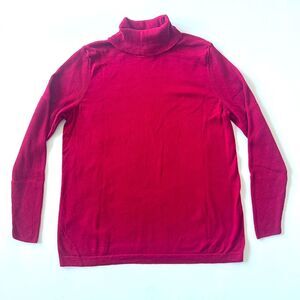 Red J. Jill silk and cotton turtleneck sweater